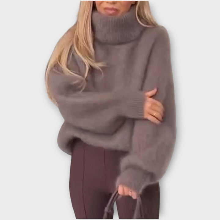 Oversized Cozy Turtleneck Knit Sweater