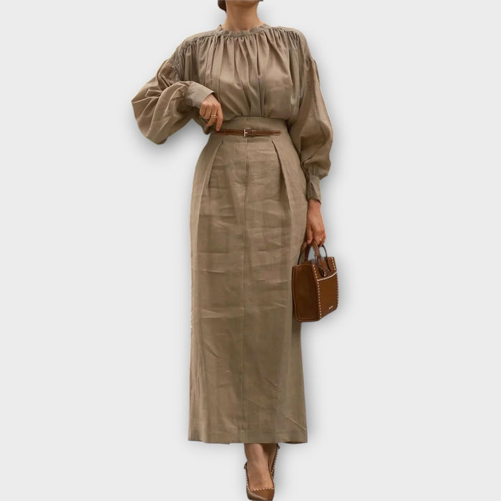 Ruched Elegance Two-Piece Set