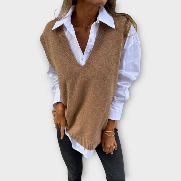 V-Neck Knit Vest