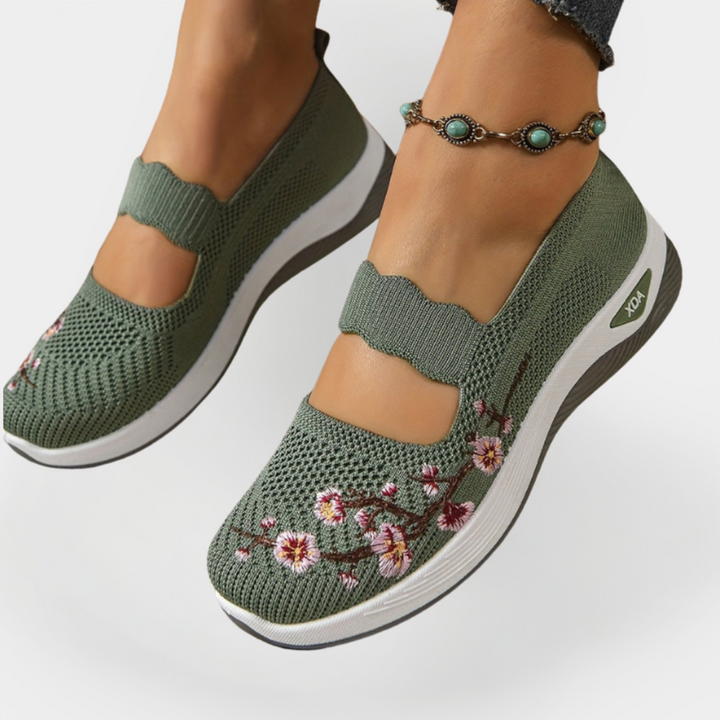 Orthopedic Shoes with Floral Embroidery