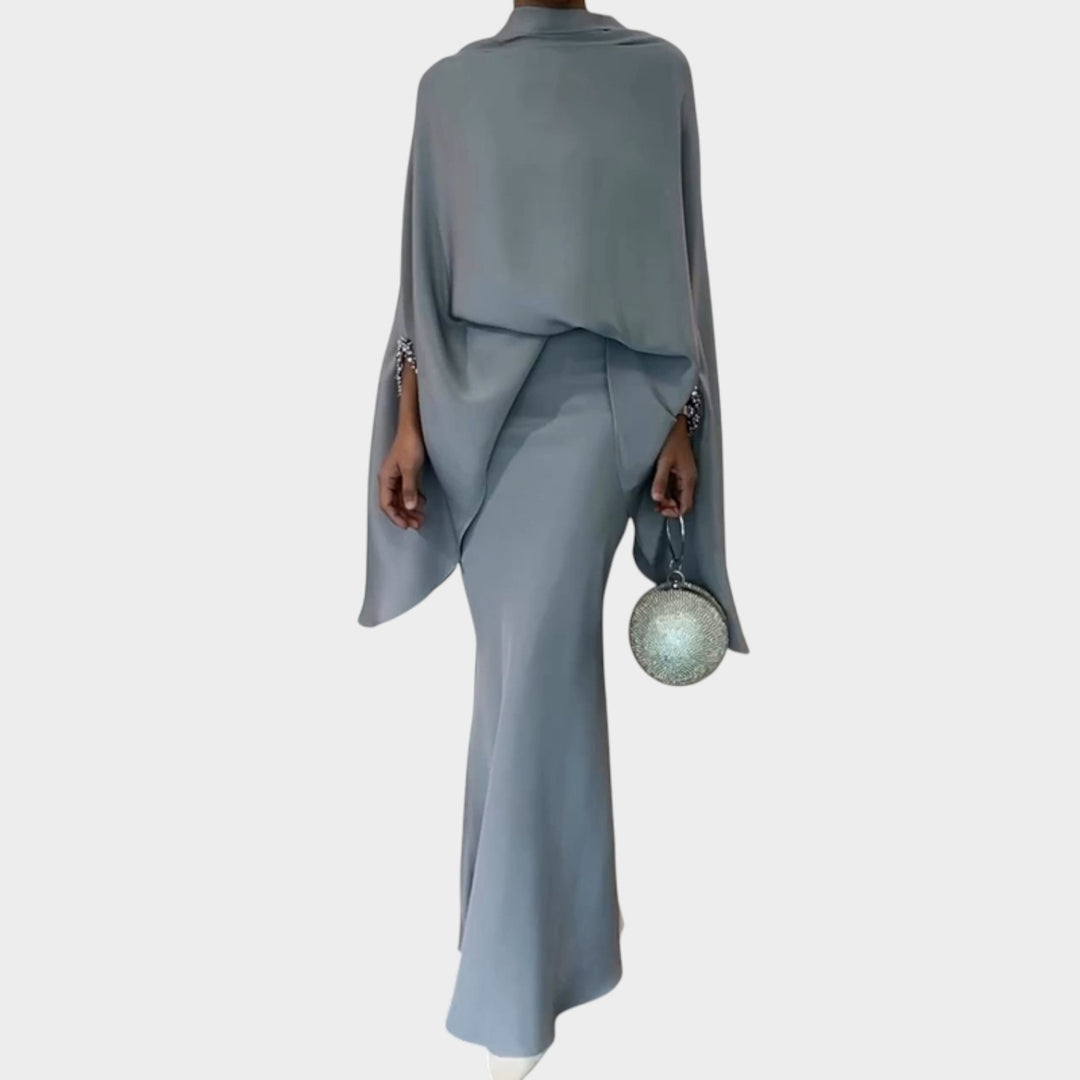 Elegant Cape-Style Two-Piece Set