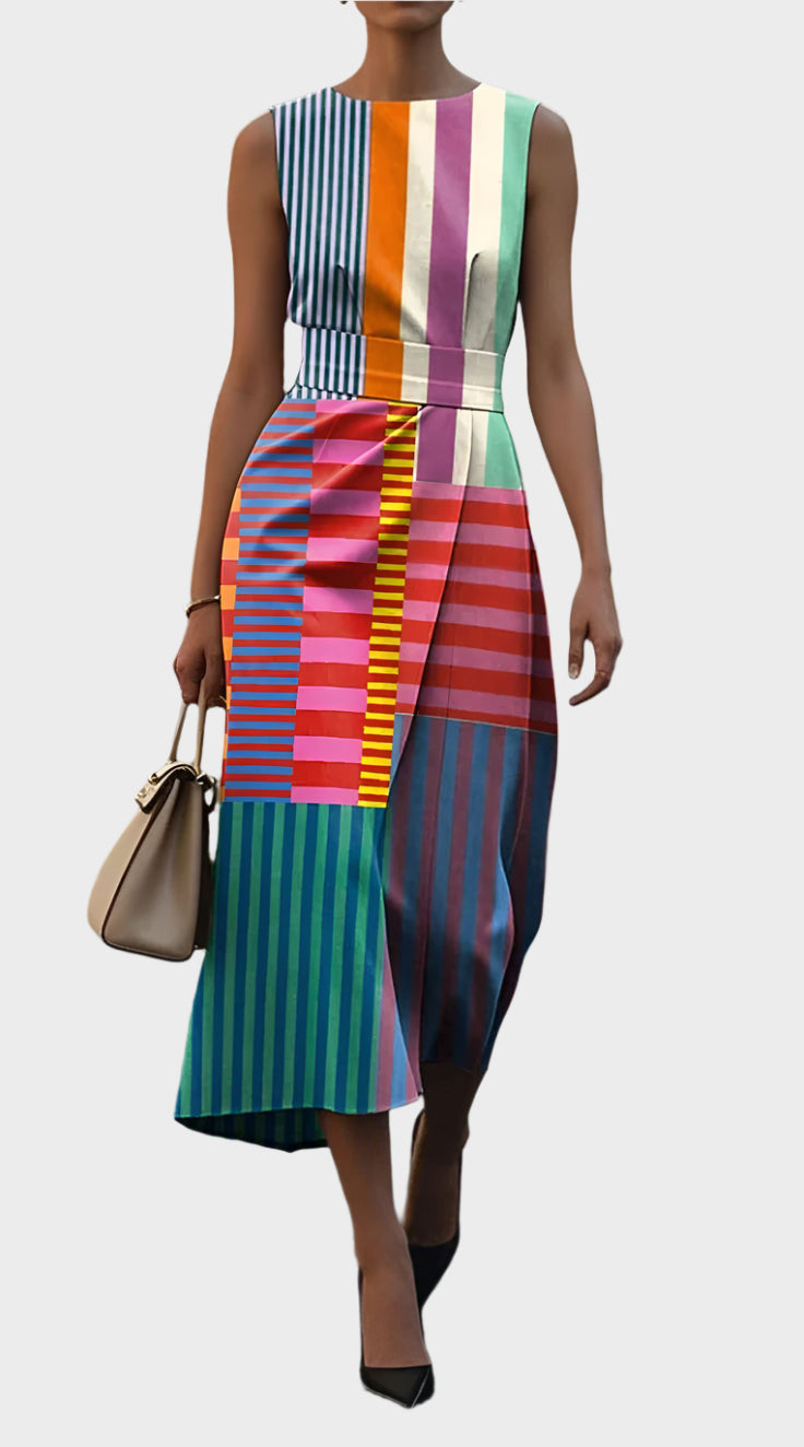 Sleeveless Dress with Pattern