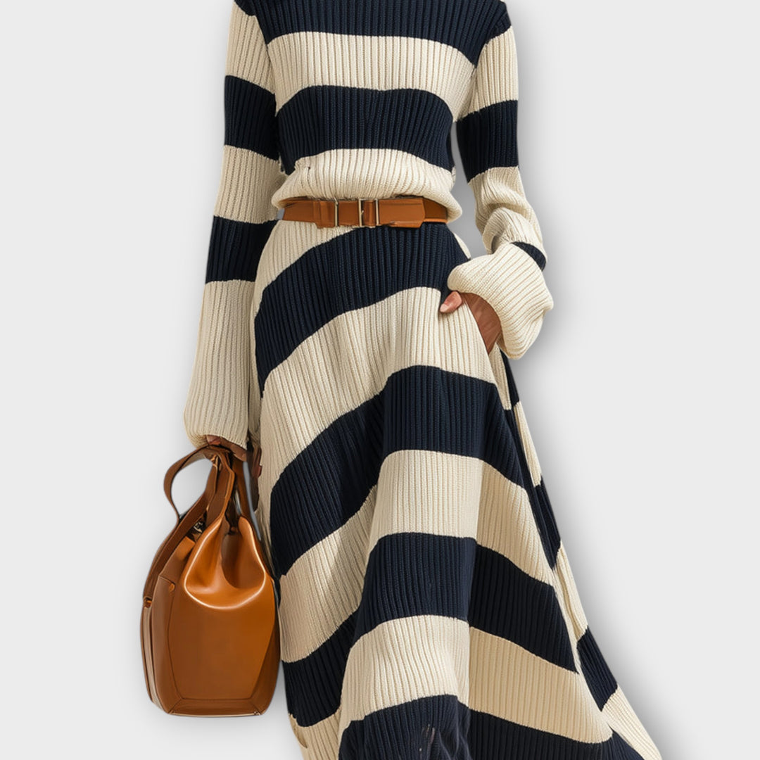 Striped Knit Maxi Dress