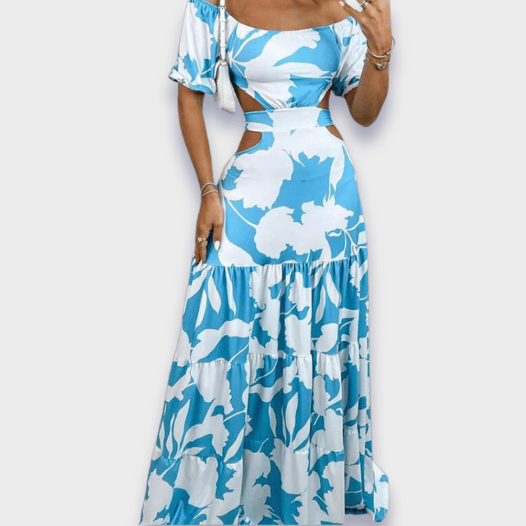 Silhouette-enhancing dress made from luxurious fabric