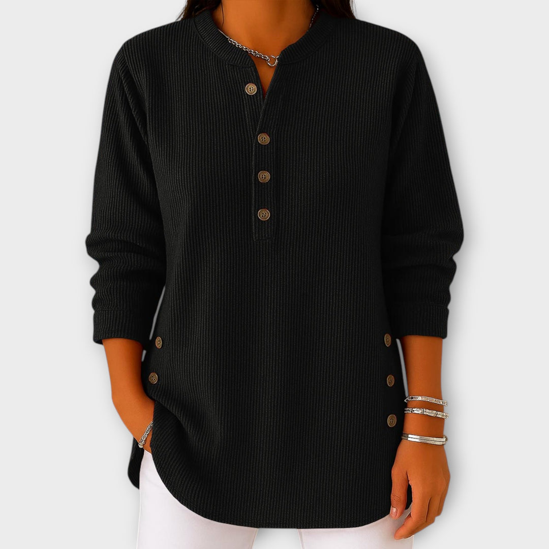 Classic Button-Detail Knit Top