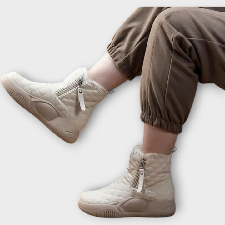 Quilted Winter Zip-Up Boots