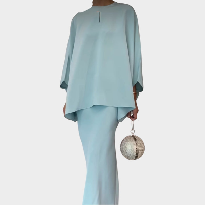 Elegant Cape-Style Two-Piece Set