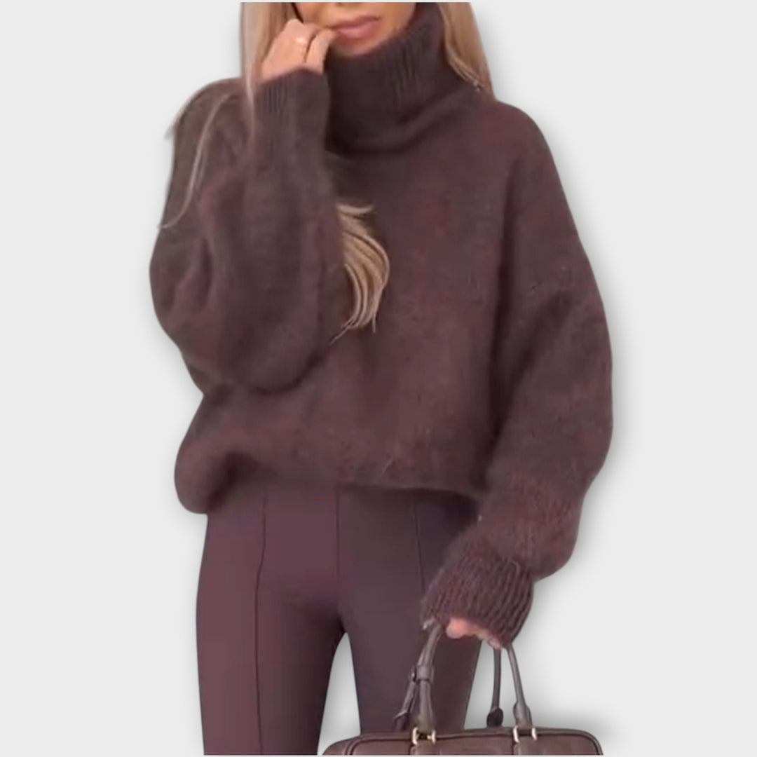 Oversized Cozy Turtleneck Knit Sweater