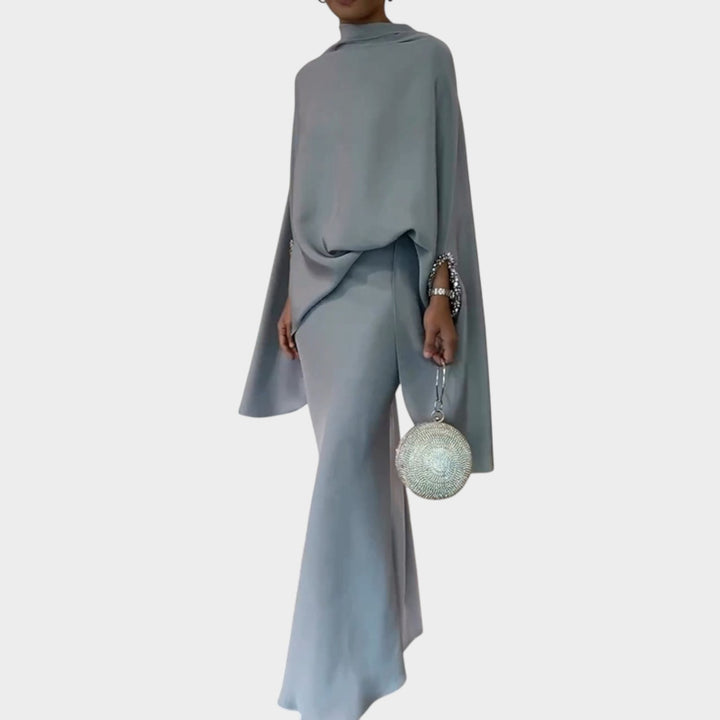 Elegant Cape-Style Two-Piece Set
