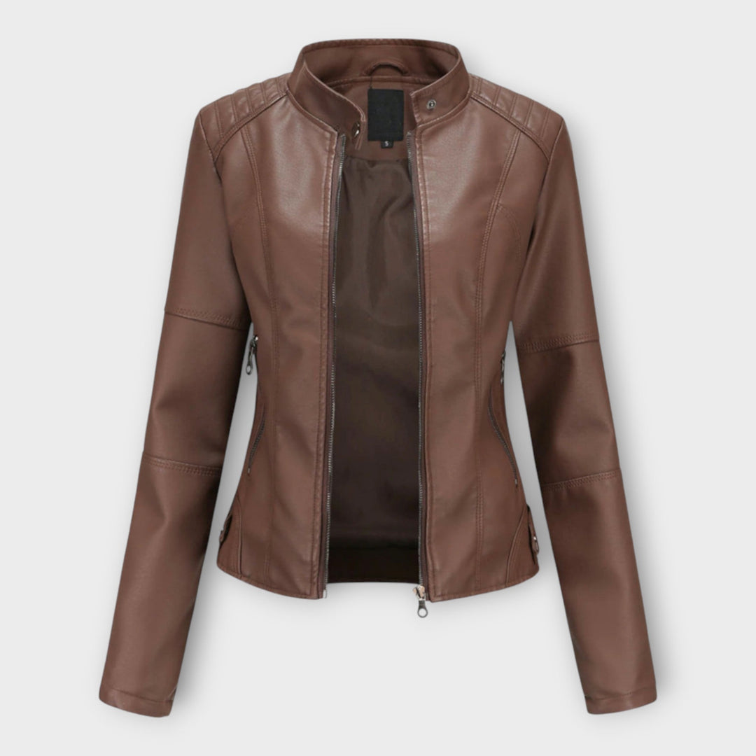 Elegant Leather Jacket with Modern Line and Timeless Aesthetic