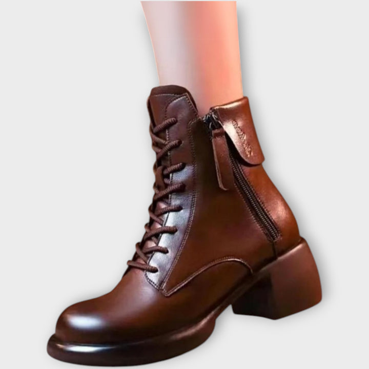 Classic Chunky Heel Lace-Up Boots
