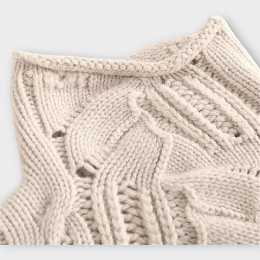 Ksenia  Cashmere Turtleneck with Braided Pattern