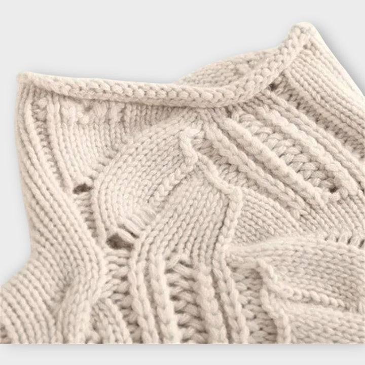 Ksenia  Cashmere Turtleneck with Braided Pattern