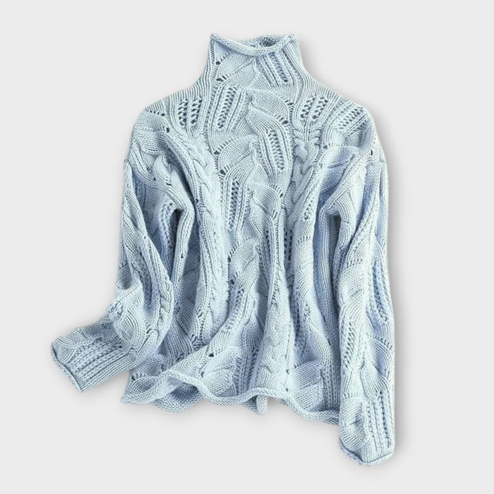 Cozy Textured Knit Turtleneck Sweater