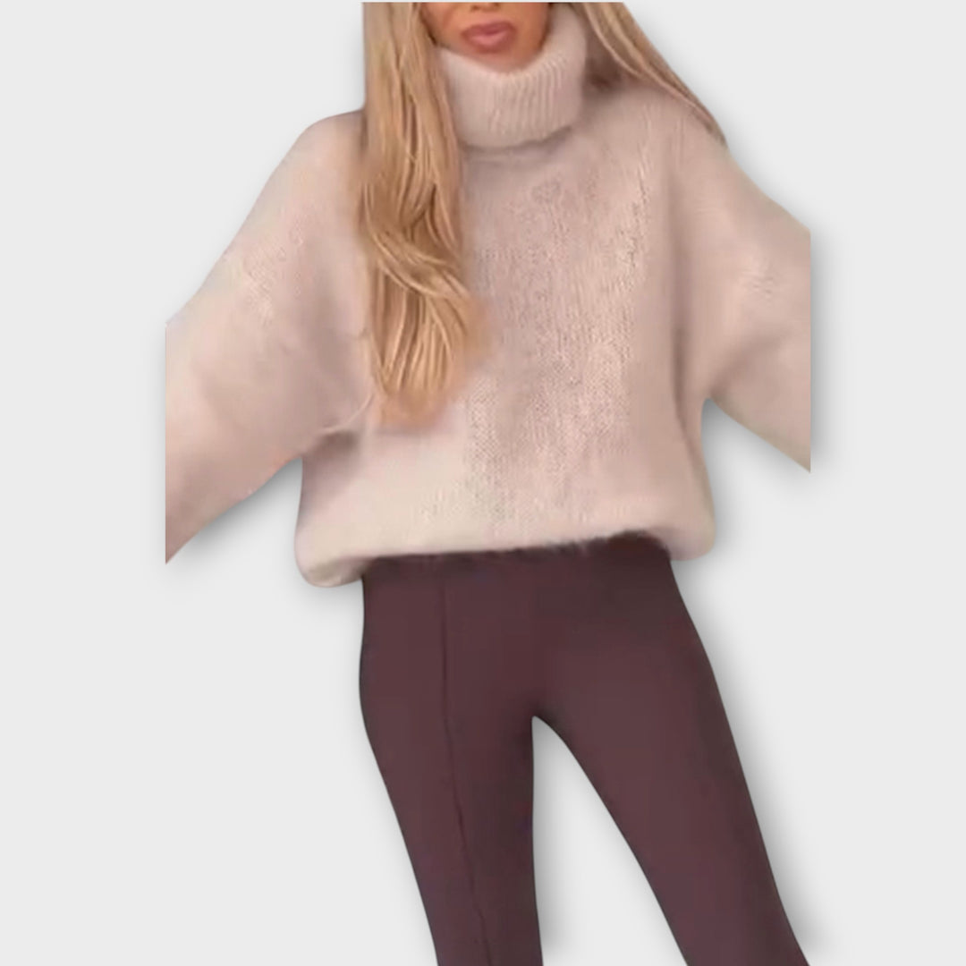 Oversized Cozy Turtleneck Knit Sweater