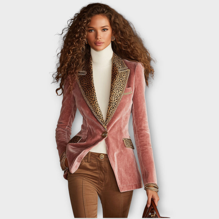 Velvet Tailored Blazer with Statement Trim