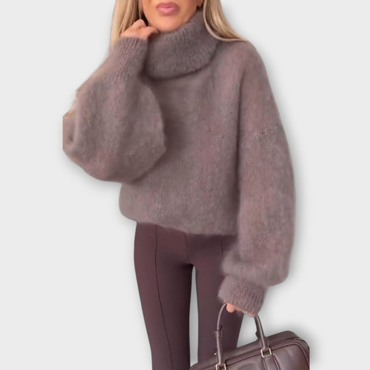 Oversized Cozy Turtleneck Knit Sweater