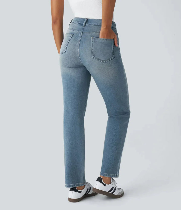 Elastic and Comfortable High-Waisted Trousers
