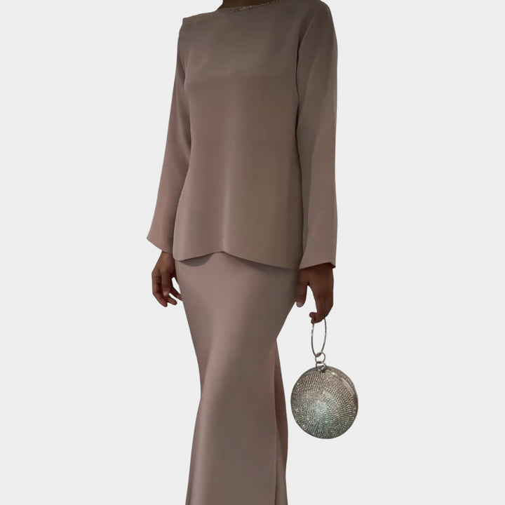 Elegant Cape-Style Two-Piece Set