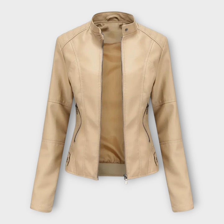Leather Elegant Blazer with Modern Line and Timeless Style