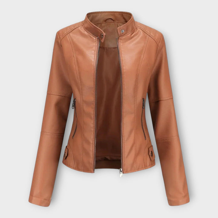 Leather Elegant Blazer with Modern Line and Timeless Style