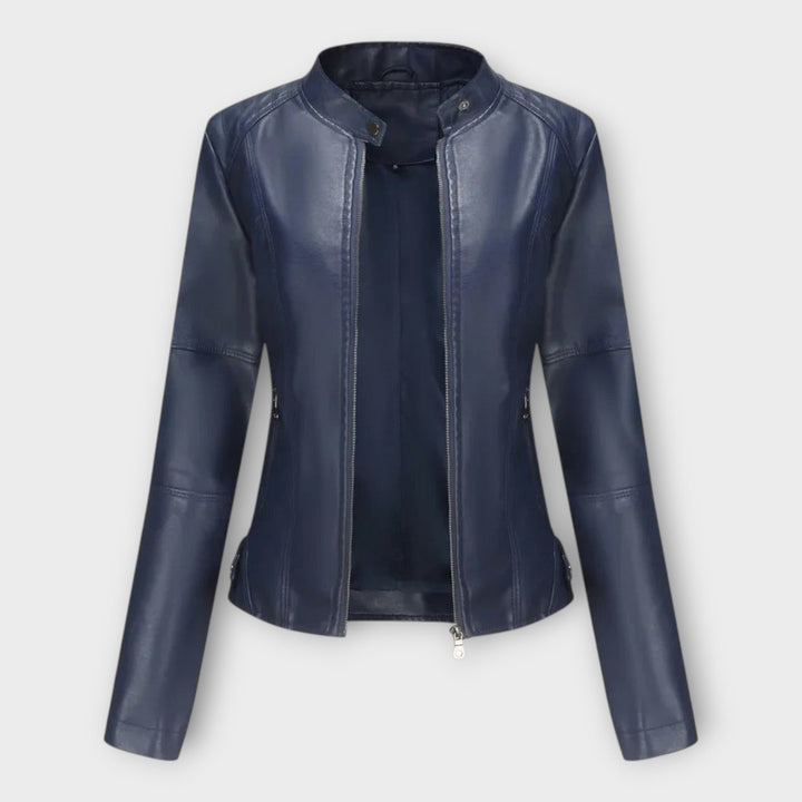 Leather Elegant Blazer with Modern Line and Timeless Style