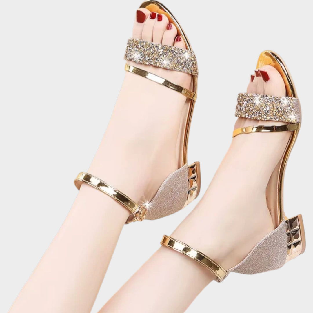 Glam Crystal Ankle Strap Heels