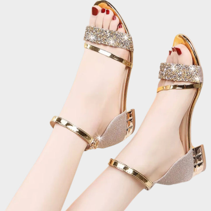 Glam Crystal Ankle Strap Heels